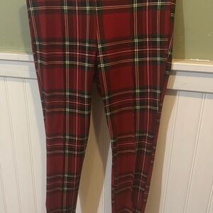 Old Navy Red Plaid Leggings